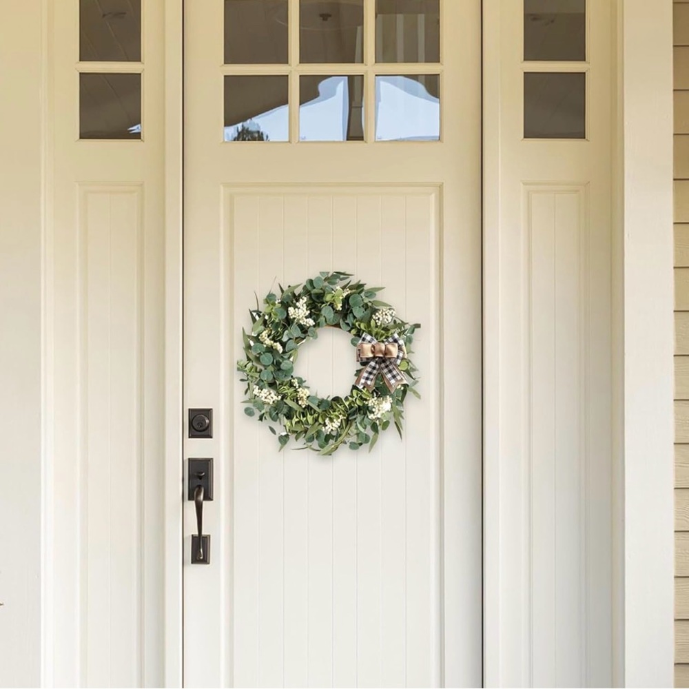 Elegant Green and Eucalyptus Everyday Wreath - Picture 5 of 5